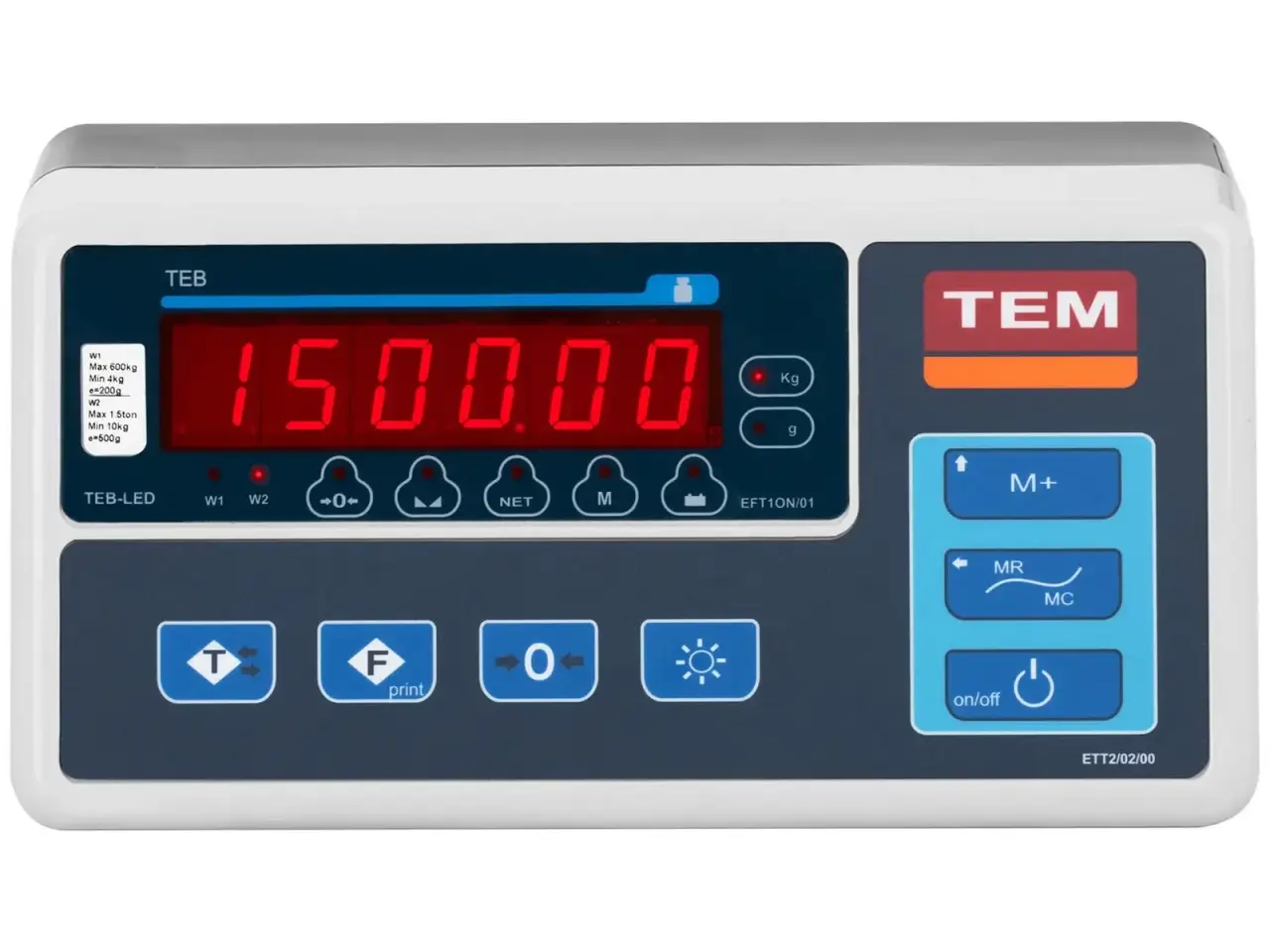 Billede 2 - Gulvvægt – certificeret – 1500 kg / 0,5 kg – LED