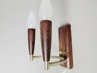 ⭐️· Elegant vintage væglampe i palisander og messi