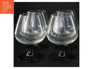Sæt glas med sort fod (str. Ø 6x13 cm)