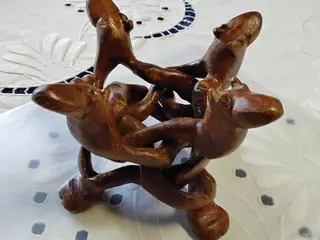 "Unity" skulptur vintage - sammenflettede kameler