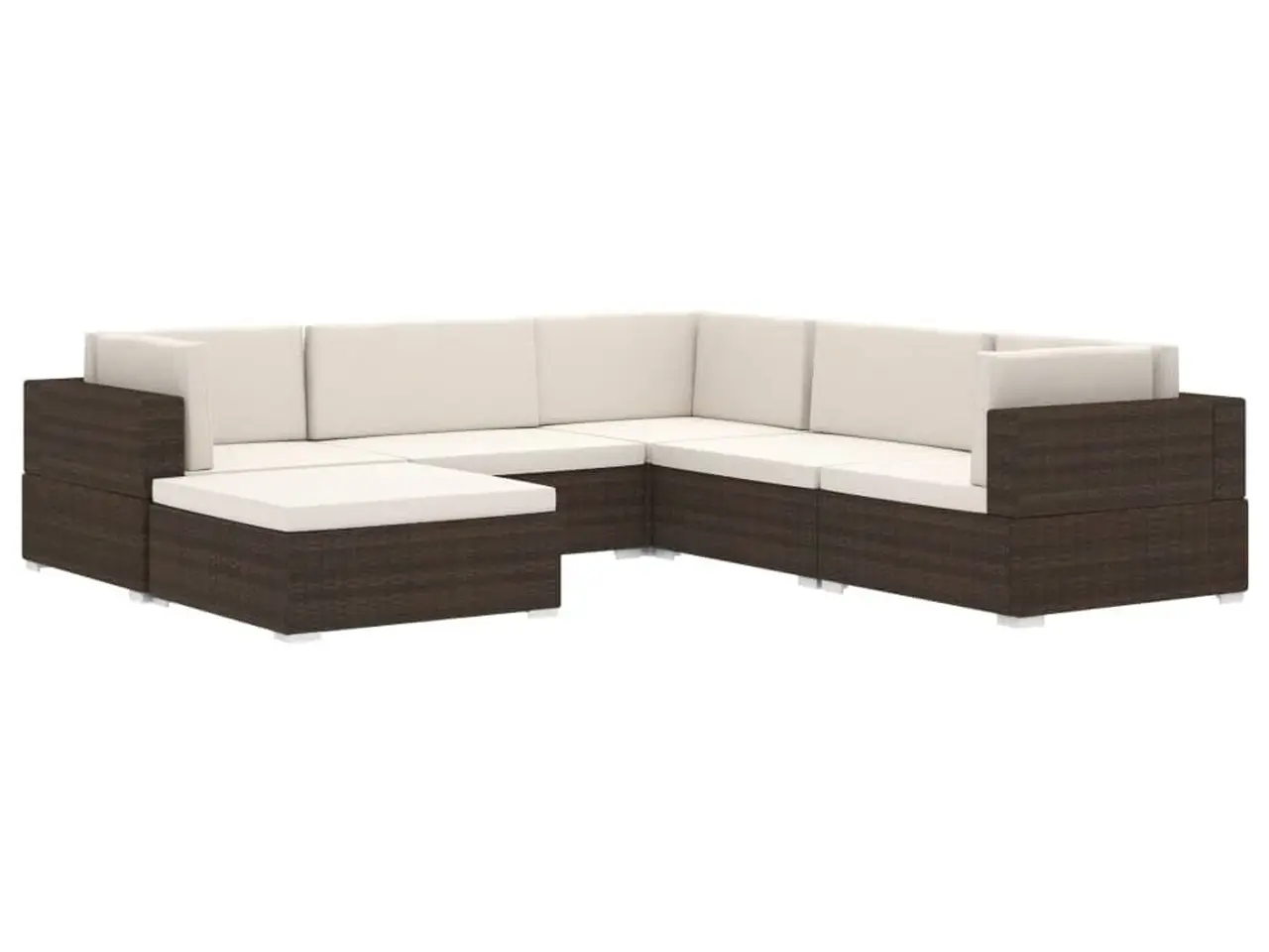 Billede 5 - Fodskammel med hynde i polyrattan - sort, 70 × 70 cm