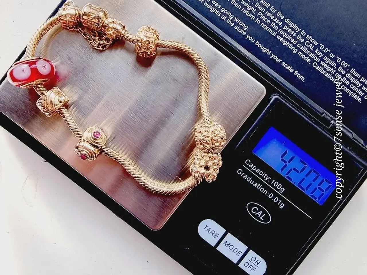 Billede 6 - 42 gram!! Pandora armbånd charms 14 karat guld 