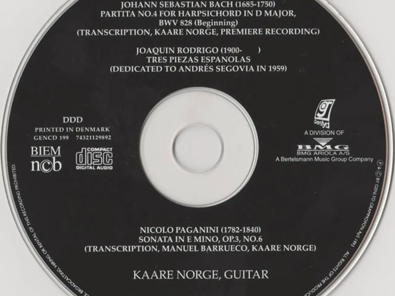 Billede 6 - Kaare Norge, Bach*… – Bach, Rodrigo, Paganini – CD