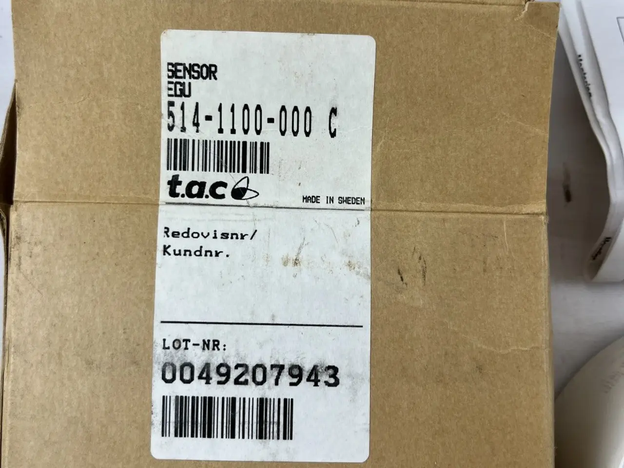 Billede 3 - T.A.C 514-1100-000 Sensor Wall Housing ny