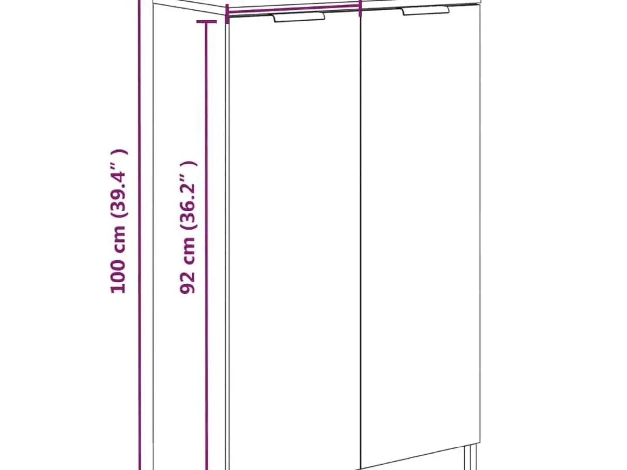 Billede 9 - Skoskab i hvid - 59 × 35 × 100,5 cm, konstrueret træ
