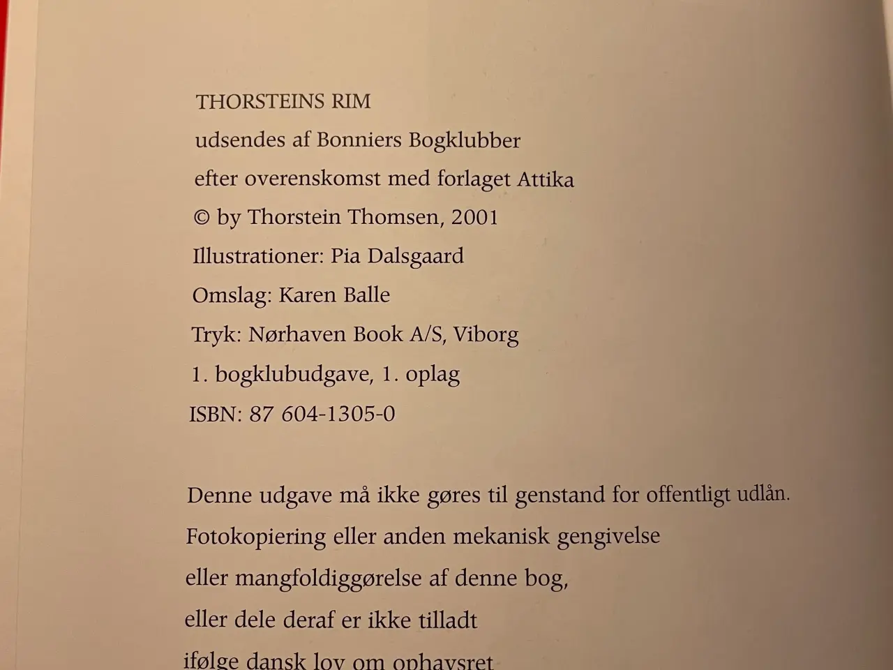 Billede 3 - Thorstein Thomsen Thorsteins rim