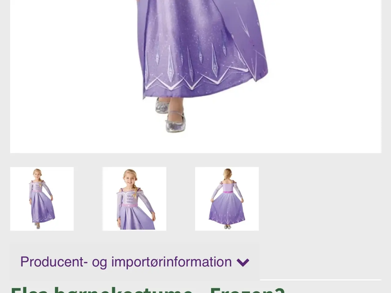 Billede 1 - Frozen 2 Elsa kostume str 128