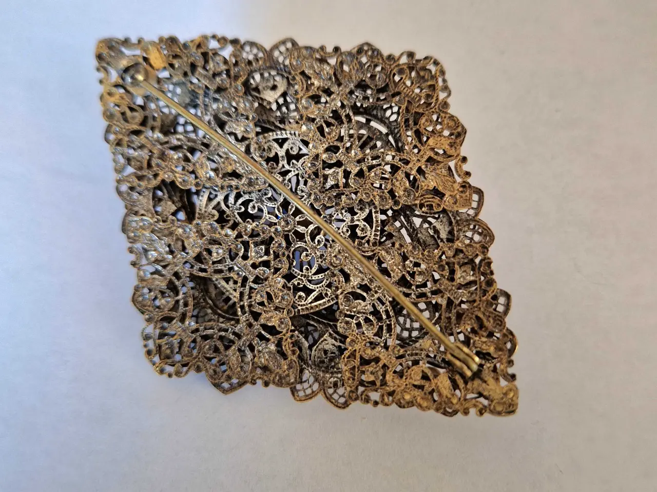 Billede 7 - Antik tjekkisk/bøhmisk filigran broche fra 1920ern