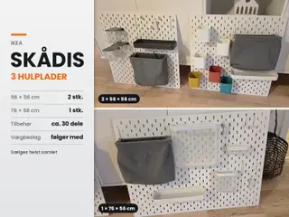 IKEA SKÅDIS hulplader + masser af tilbehør – 3 stk
