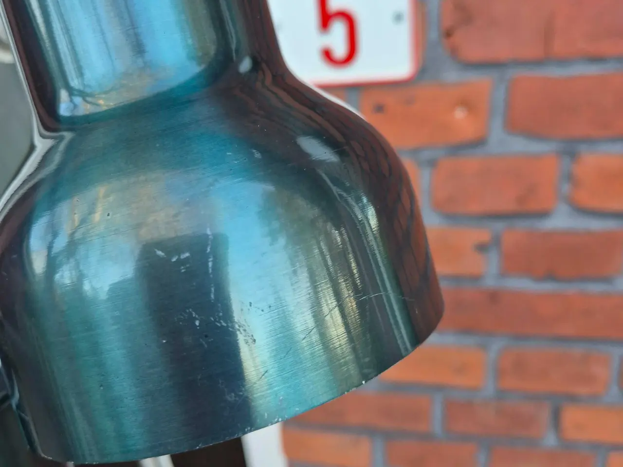 Billede 8 - Retro gulvlampe i sjælden gyldengrøn farve