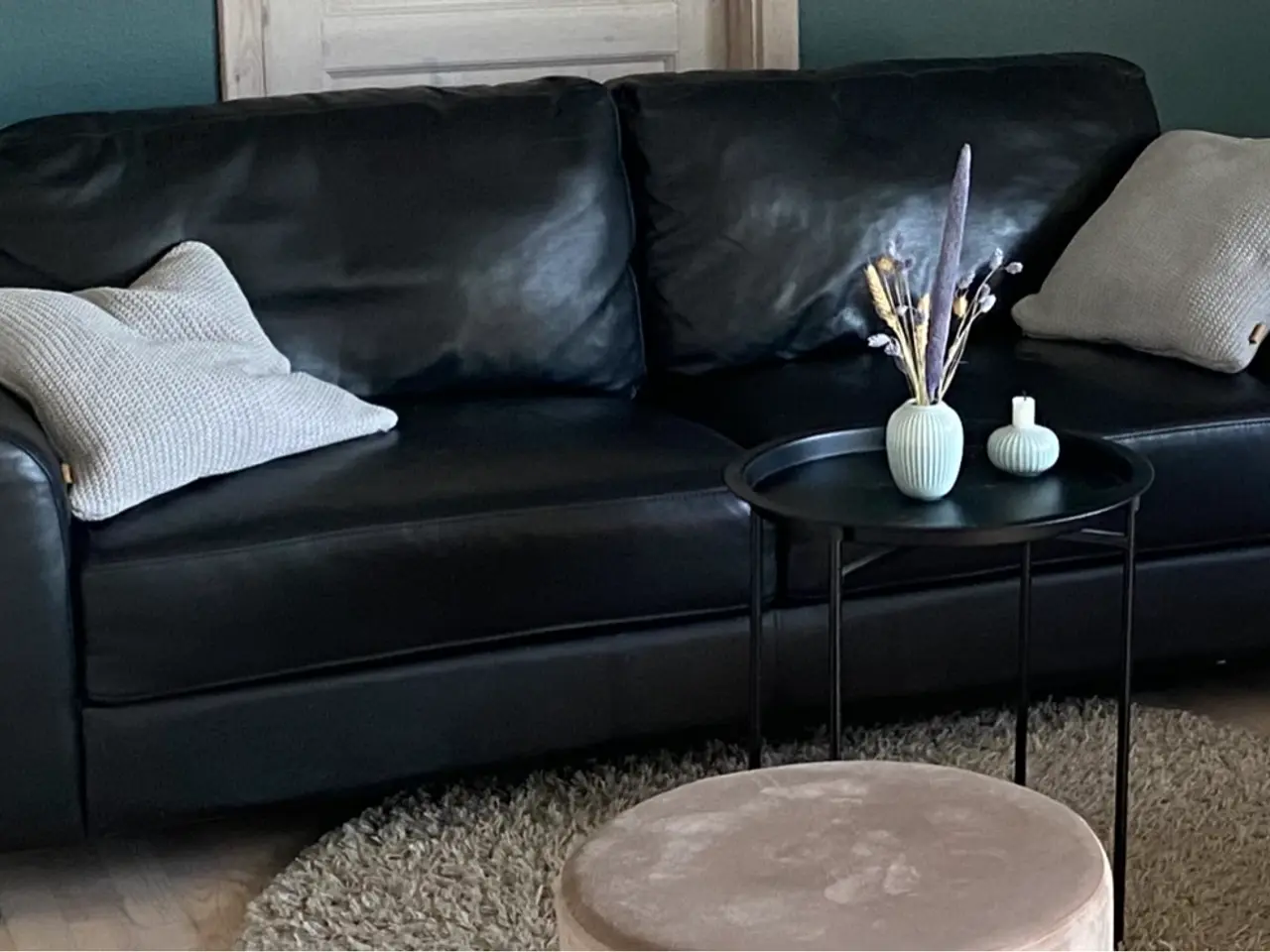 Billede 1 - Sofa med ægte skind på alle synlige flader
