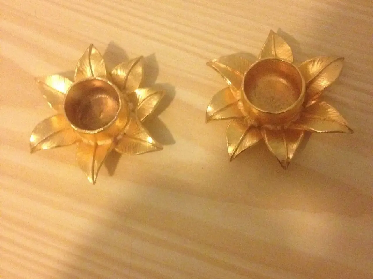 Billede 1 - 2 "guld" lysestager