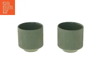 Grønne keramiske krus, 2 stk, Ø 7 cm fra House of Sander (str. 2 stk Ø 7 cm)