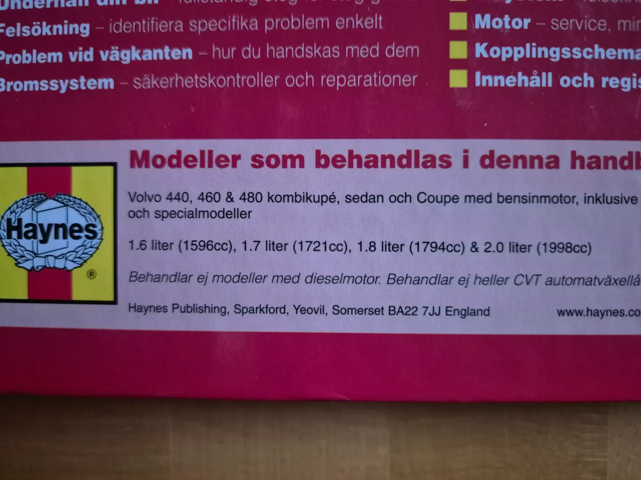 Billede 2 - Haynes Manual Volvo 440-460 og 480.