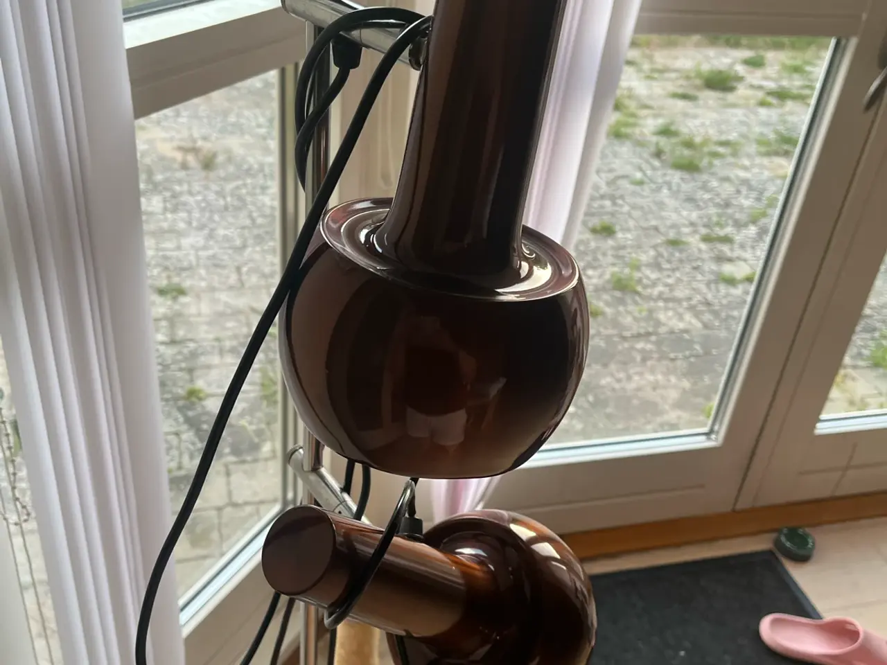 Billede 5 - Fed retrolampe i kobber og krom