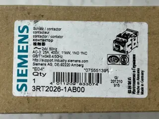 Siemens 3RT2026-1AB00 SIRIUS kontaktor 11kW 24VAC