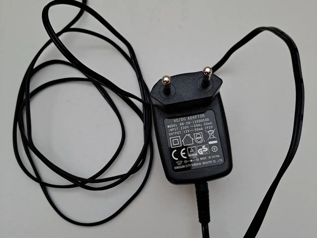 Billede 3 - AC/DC Adapter 12V 50mA – Model RR-28-1200050D (Run