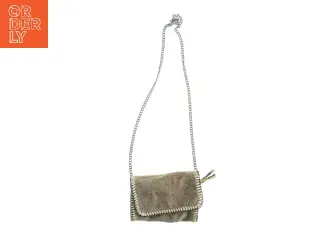 Lille skuldertaske i ruskind med kædestrop (str. 20 x 14 cm)