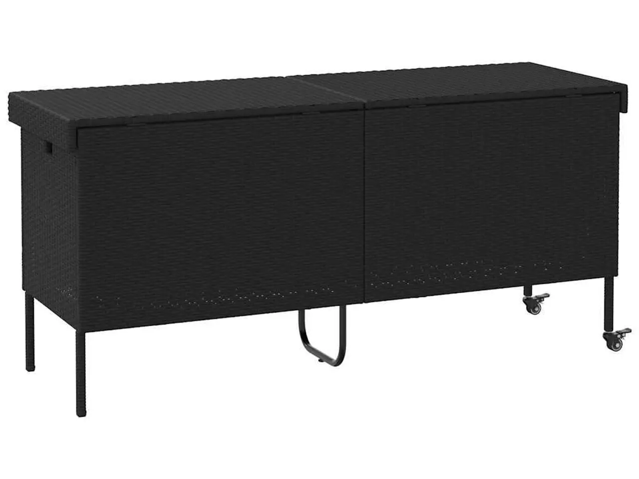 Billede 6 - Opbevaringsboks med hjul i polyrattan - 160 × 55 × 75 cm, sort