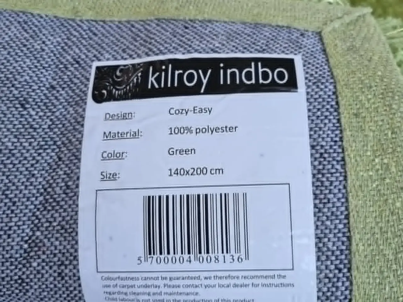 Billede 1 - Grønt shaggy tæppe sælges