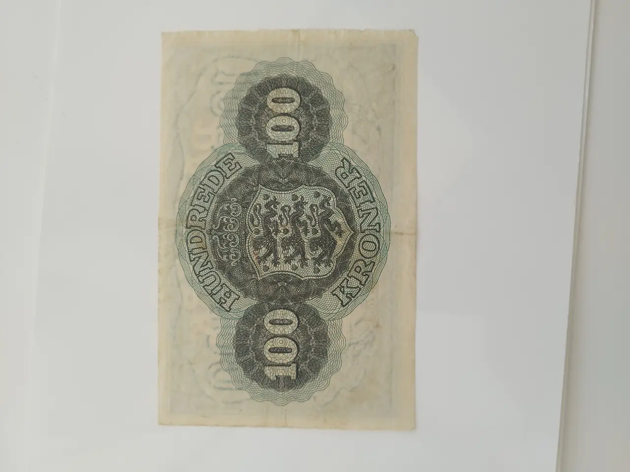 Billede 2 - Hundrede Kroner. 1944 . Den grønne.