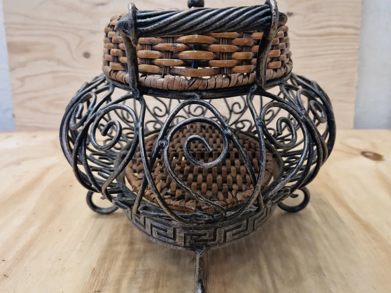 Billede 2 - Vintage kurv I smedejern 30 cm diameter