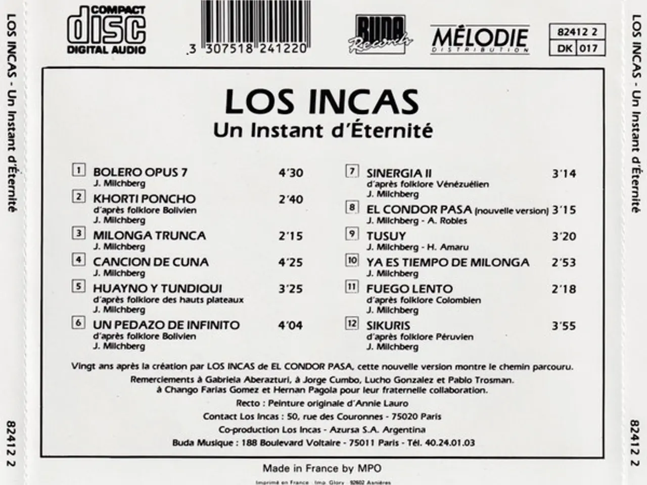 Billede 2 - Los Incas – Un Instant D'Éternité – CD