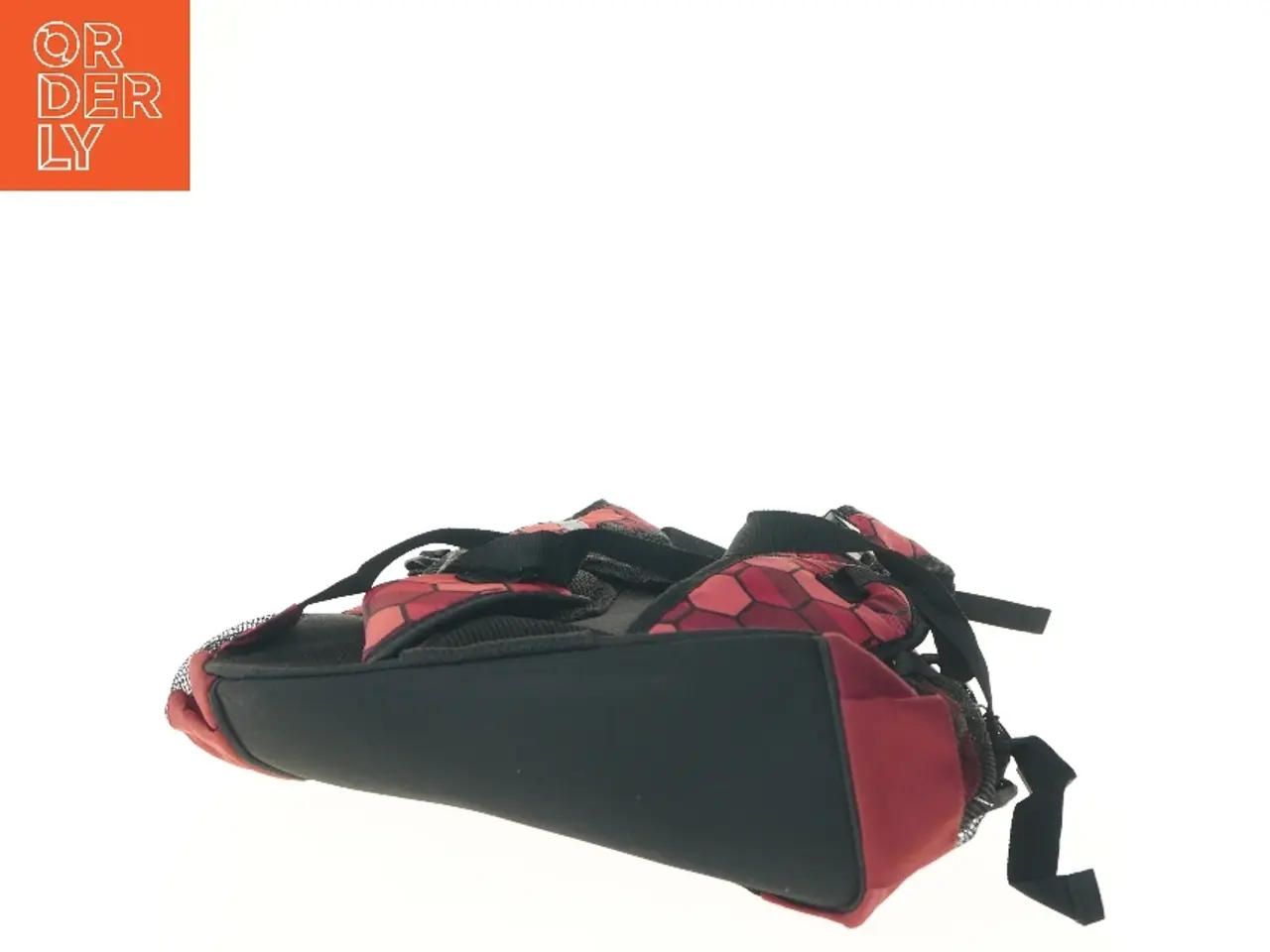 Billede 3 - Rød rygsæk med mønster (str. 44x16x34 cm)