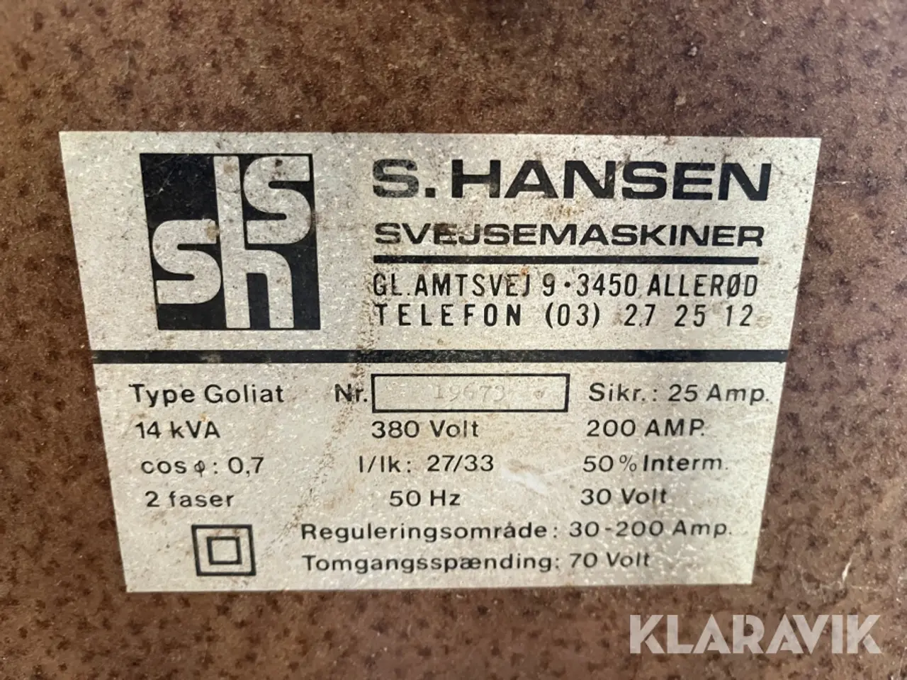 Billede 5 - Svejsemaskine S. Hansen Goliat 200 A