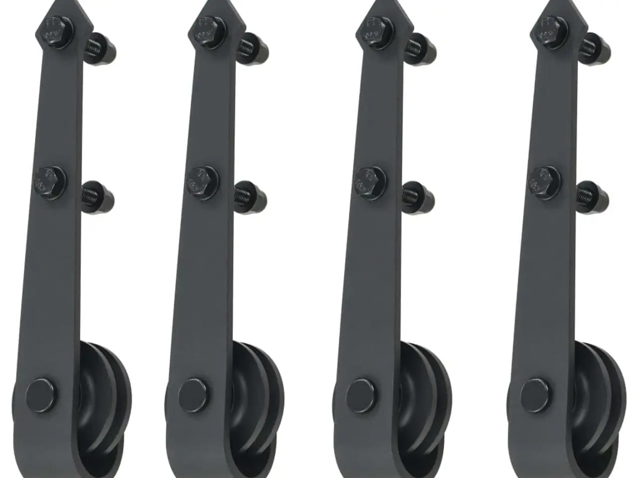 Billede 4 - Hardwarekit til skydedør 2 x 183 cm stål sort