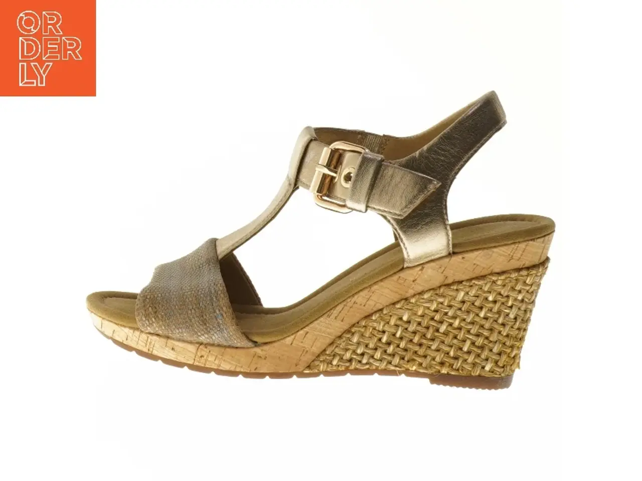 Billede 1 - Bronze sandaler med kilehæl fra Gabor (str. længde 22 cm)