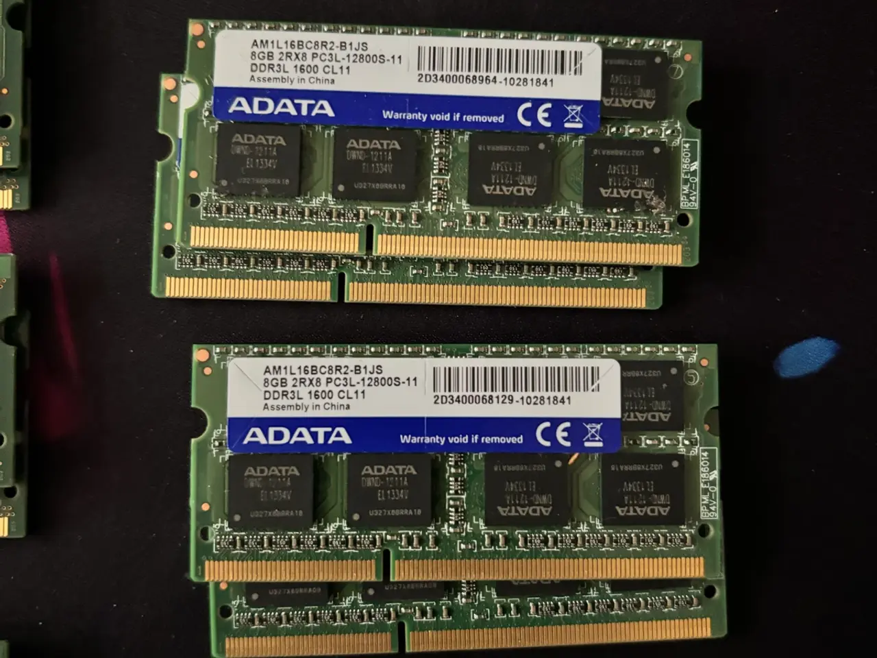 Billede 2 - 15 stk. DDR3 ram Samsung og ADATA 8gb moduler til