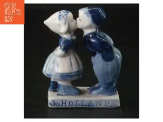 Porcelænsfigur af kyssende hollandsk par (str. 9x6,5 cm)
