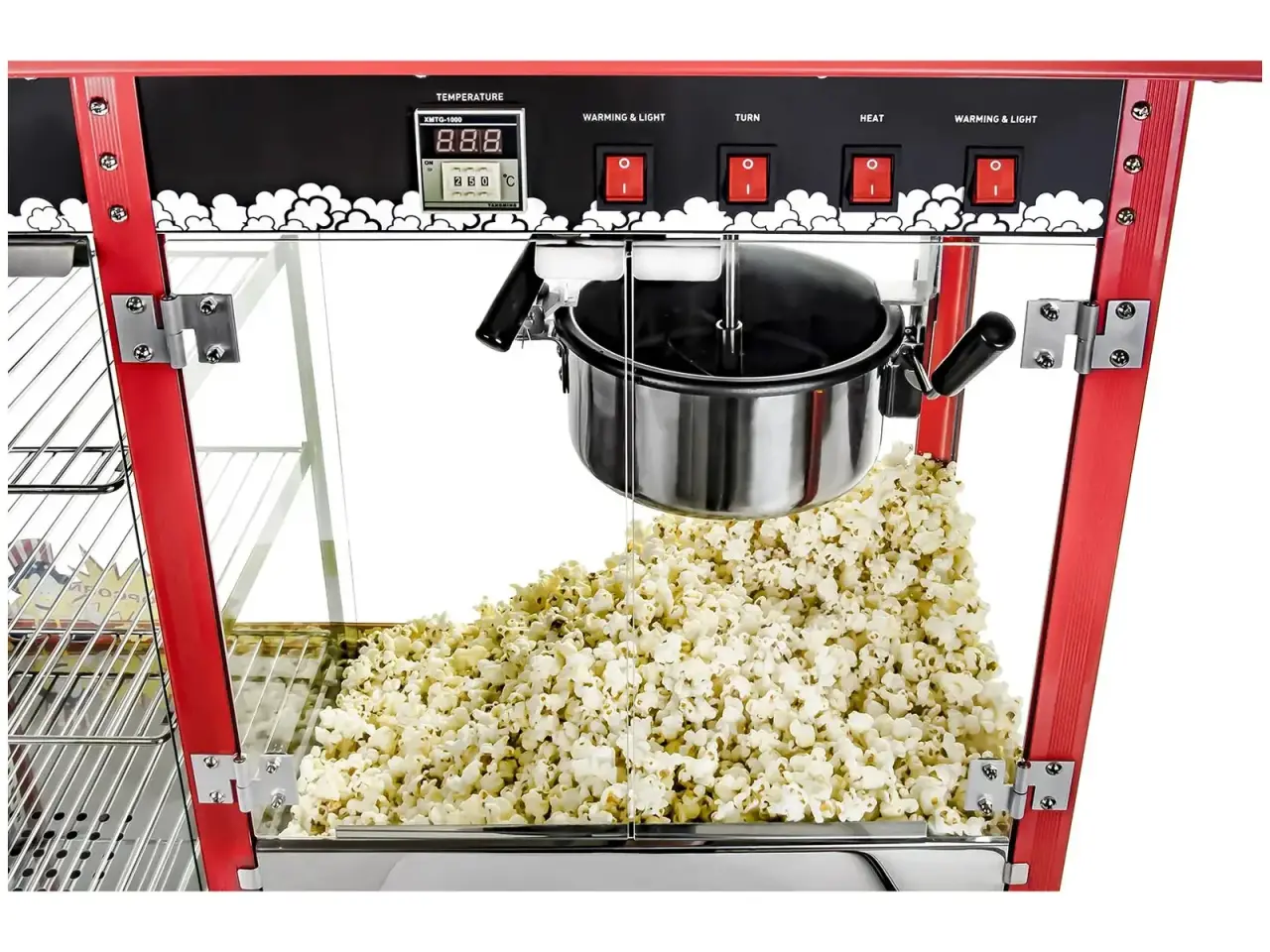 Billede 10 - Popcornmaskine med dobbelt montre – rød