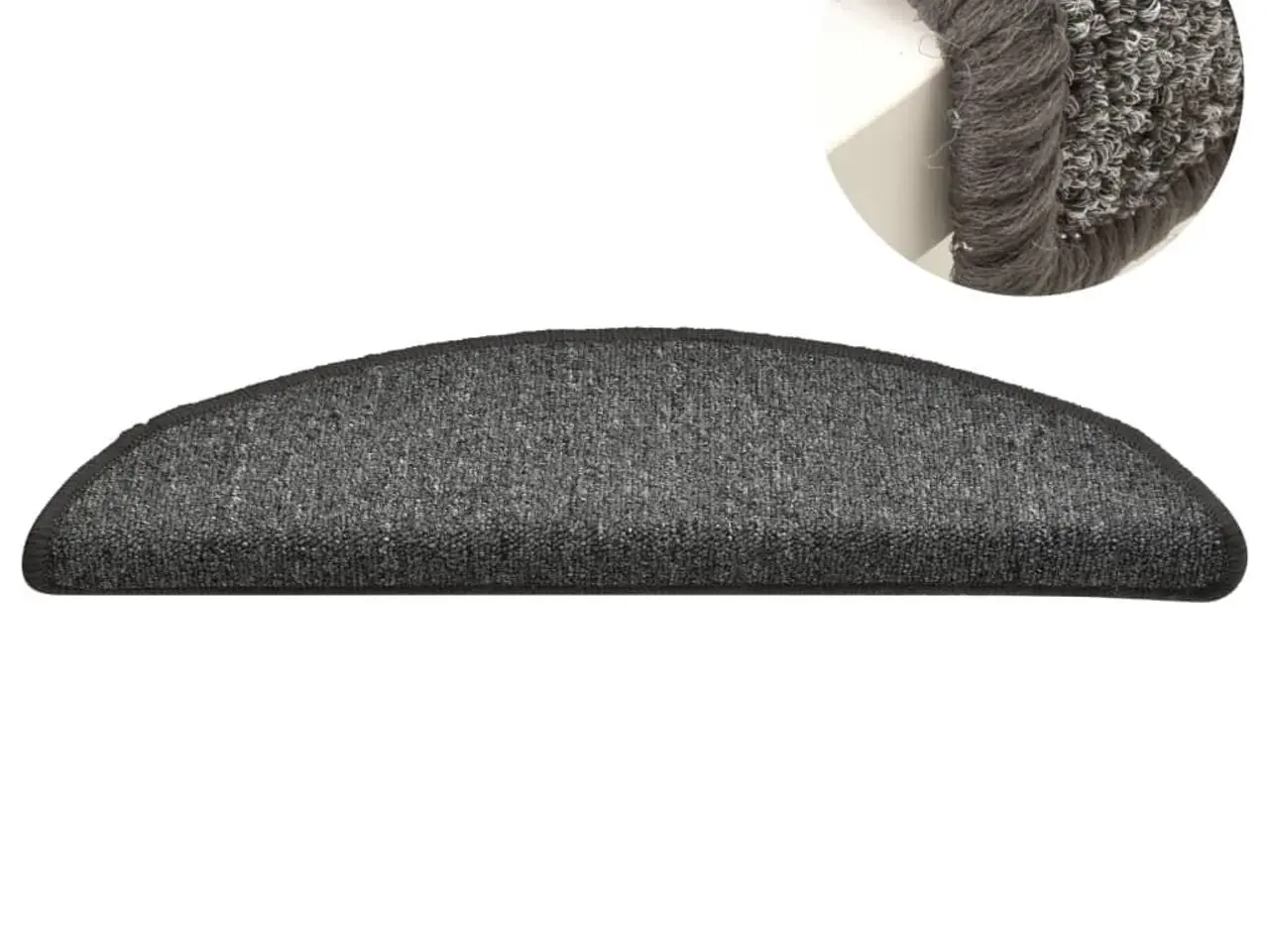 Billede 4 - Trappemåtter 15 stk. 56x17x3 cm mørkegrå halvrunde