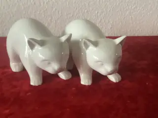 2 porcelænskatte