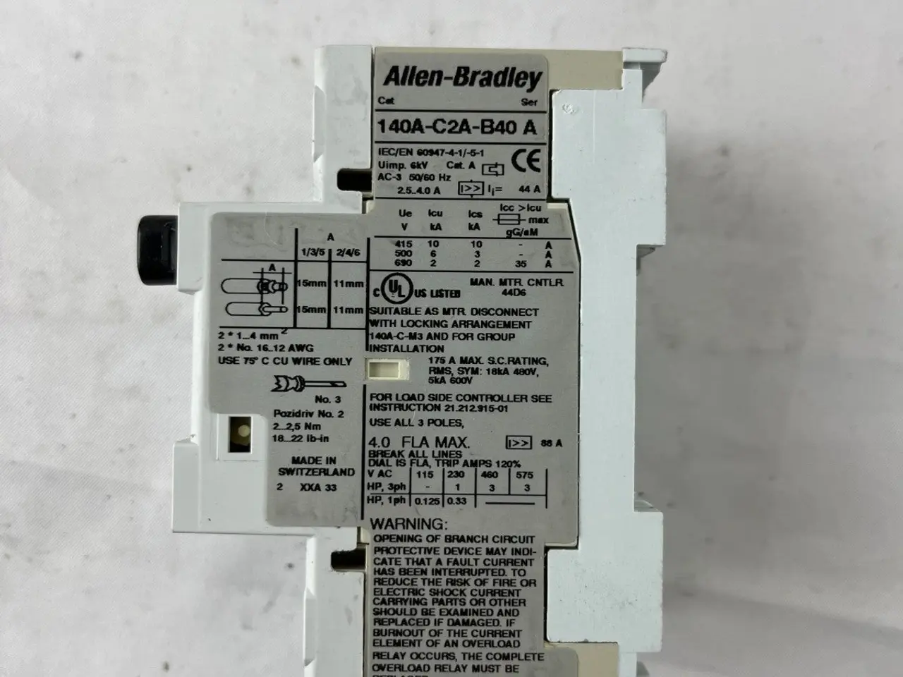 Billede 5 - Allen-Bradley 140A-C2A-B40 Manual Motor Starter