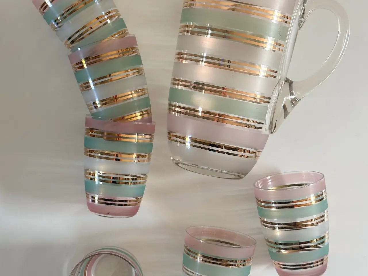 Billede 9 - Vintage kande med 6 glas