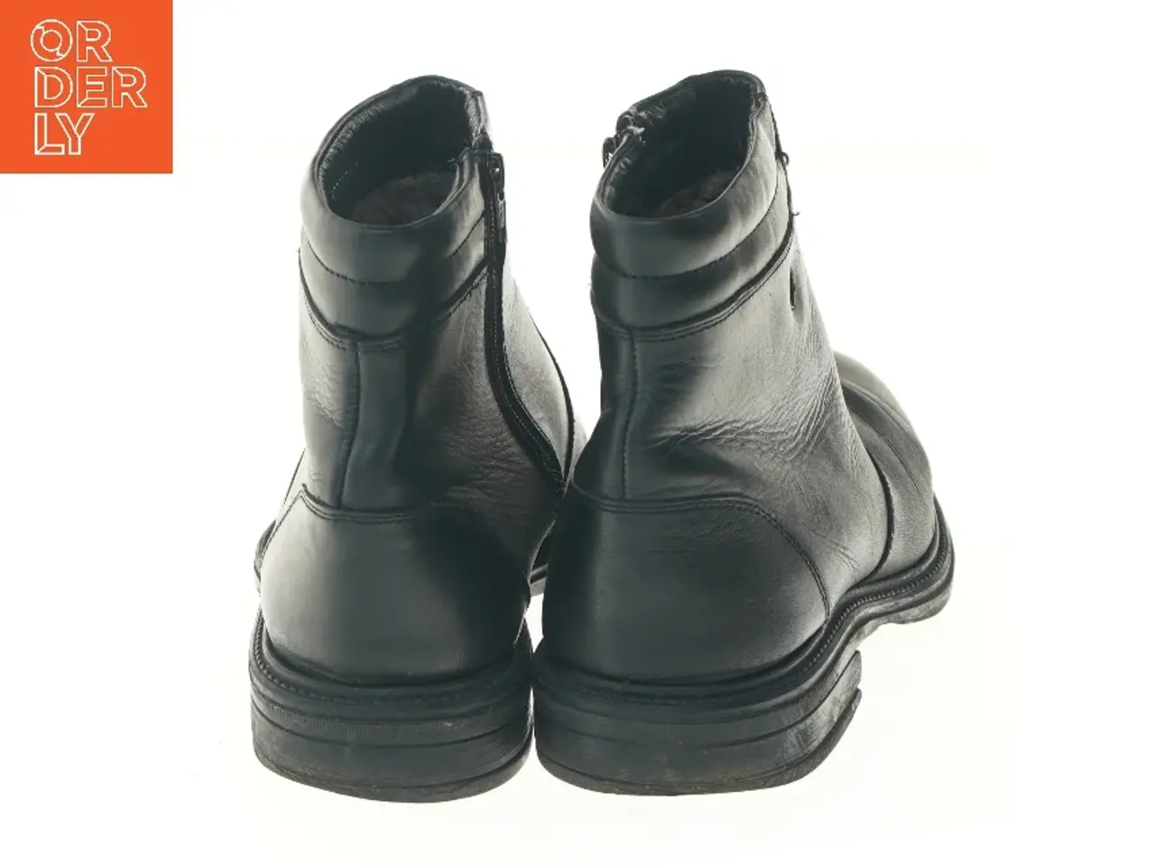 Billede 4 - Sorte læderstøvler med lynlås str. 45 fra Hush Puppies (str. 45 )