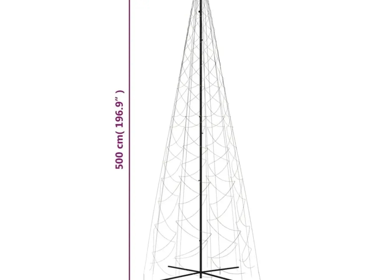 Billede 10 - Kegleformet juletræ 160 × 500 cm - 1.400 LED varmt hvid