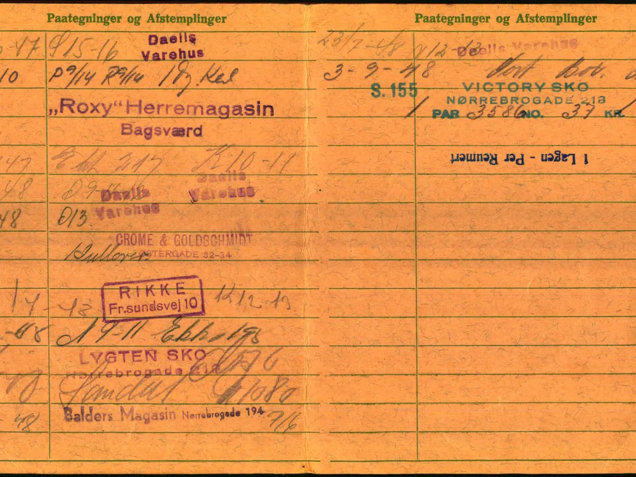 Billede 1 - Købekort - Mænd med Påtegninger - 2 Verdenskrig