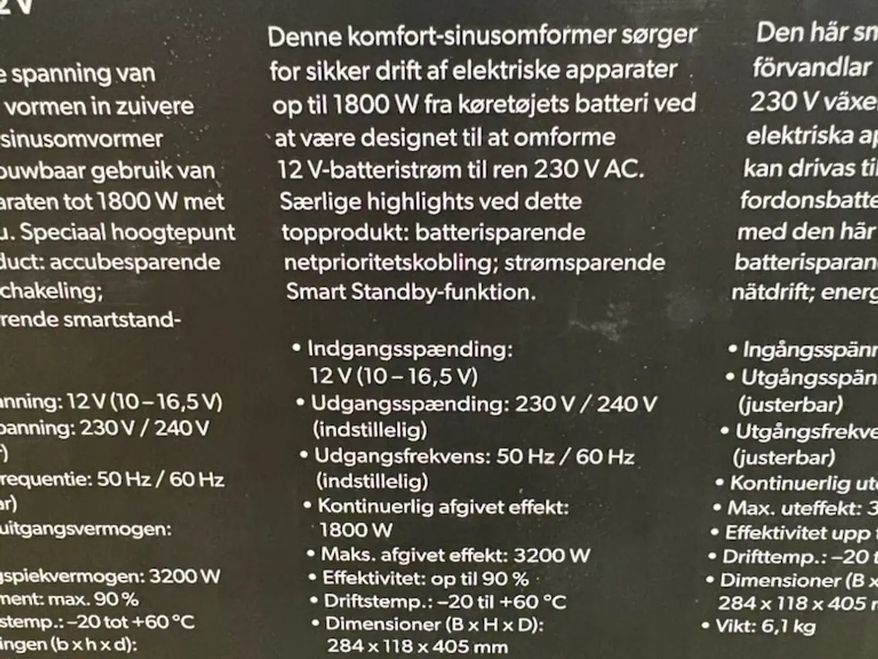 Billede 4 - NY Pris Inverter Dometic DSP 1812T Comfort