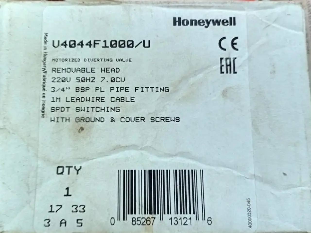 Billede 2 - Honeywell V4044F1000/U Motorized Spring-Return –