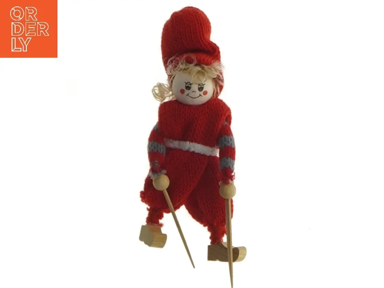 Billede 1 - Skiløbende julefigur (str. 13 cm)
