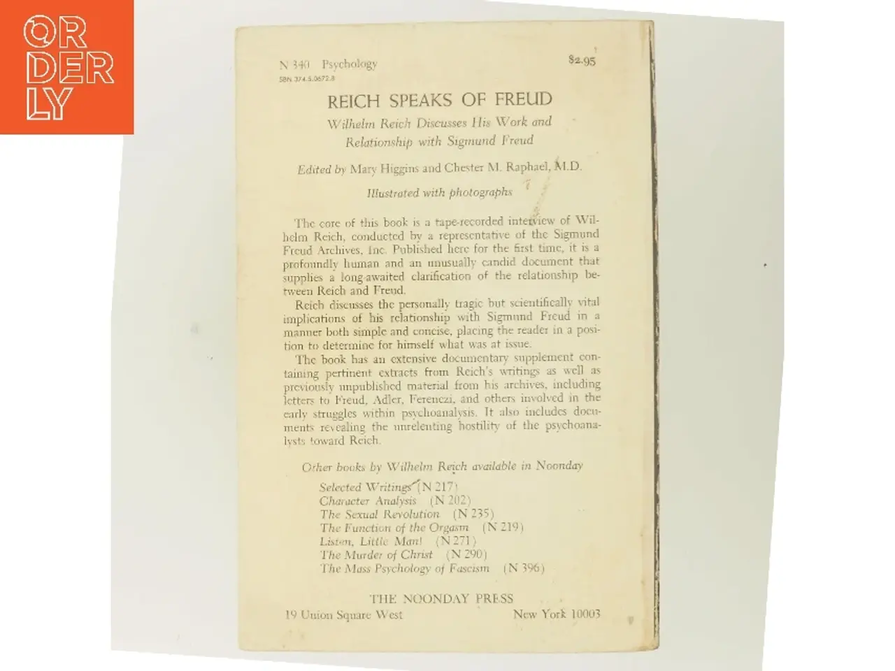 Billede 3 - Reich Speaks of Freud af Wilhelm Reich (Bog)