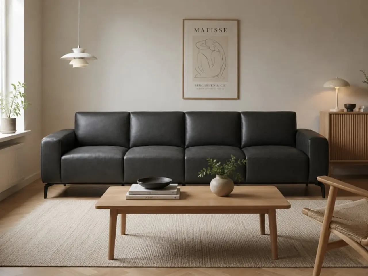 Billede 2 - Hjort Knudsen Assens 4 pers. Lædersofa