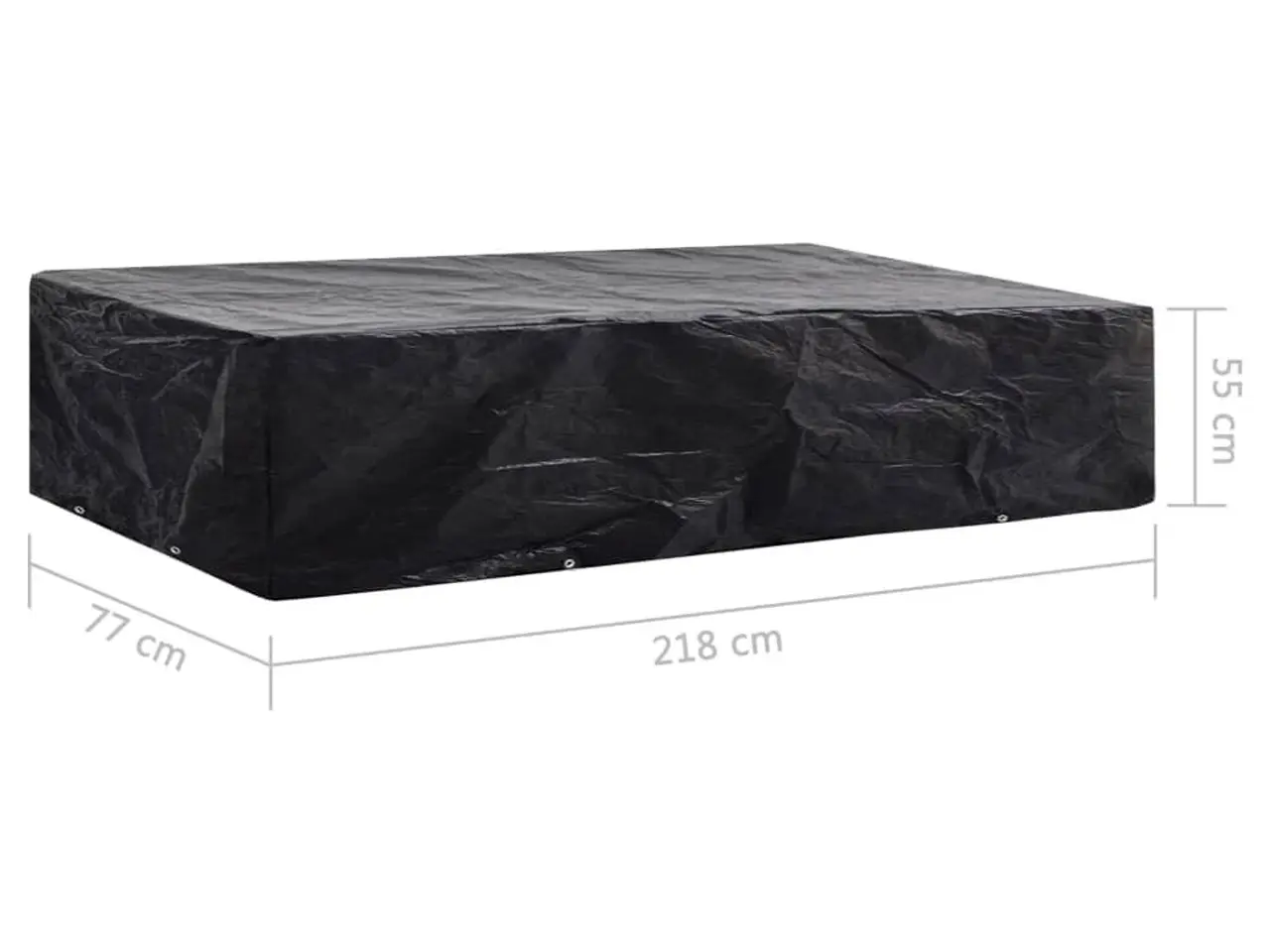Billede 8 - Havemøbelovertræk 2 stk. med 8 snørehuller - 218 × 77 × 55 cm, sort