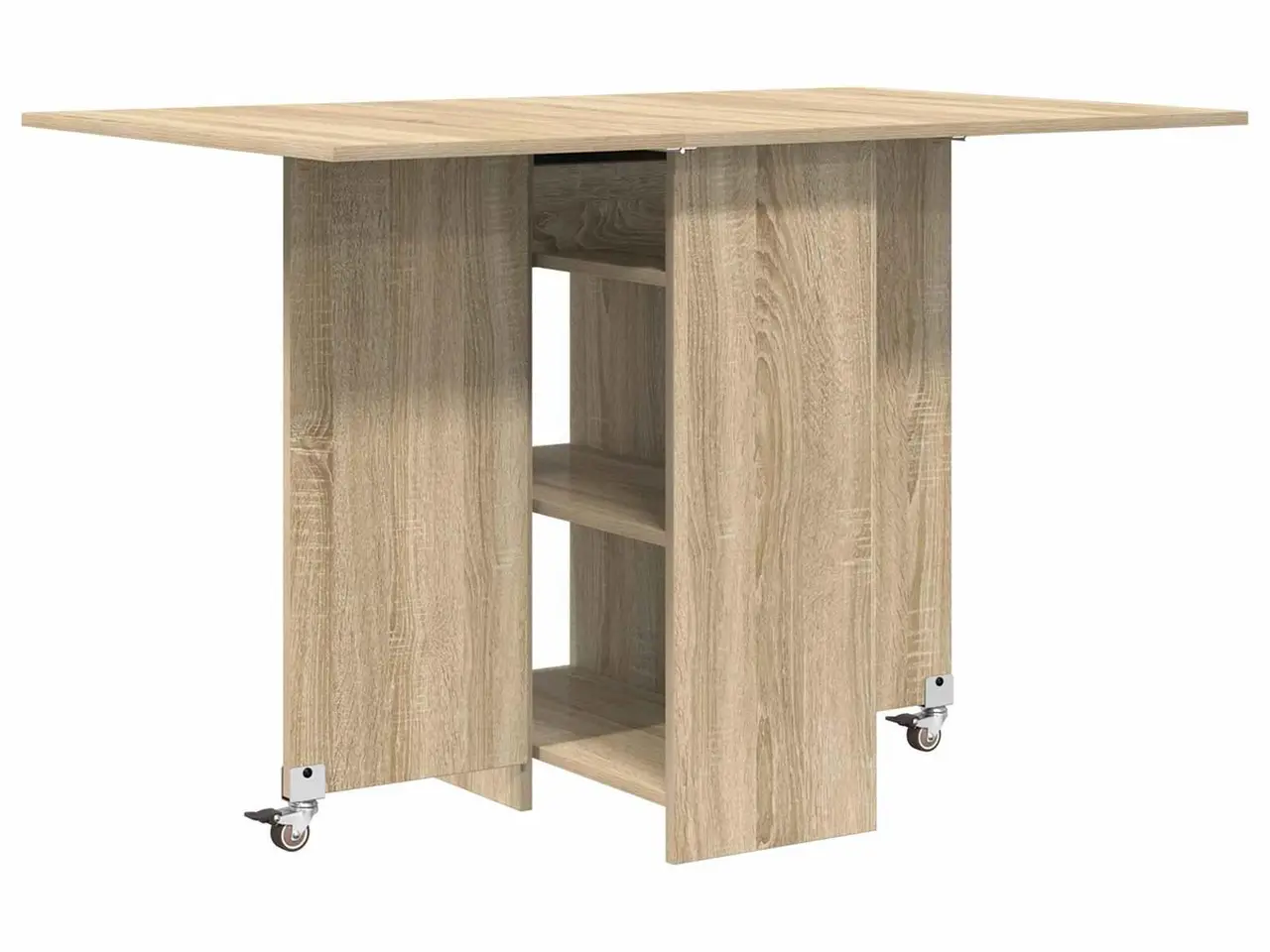 Billede 8 - Foldbart spisebord med opbevaring 115 x 70 x 75 cm - Sonoma-eg