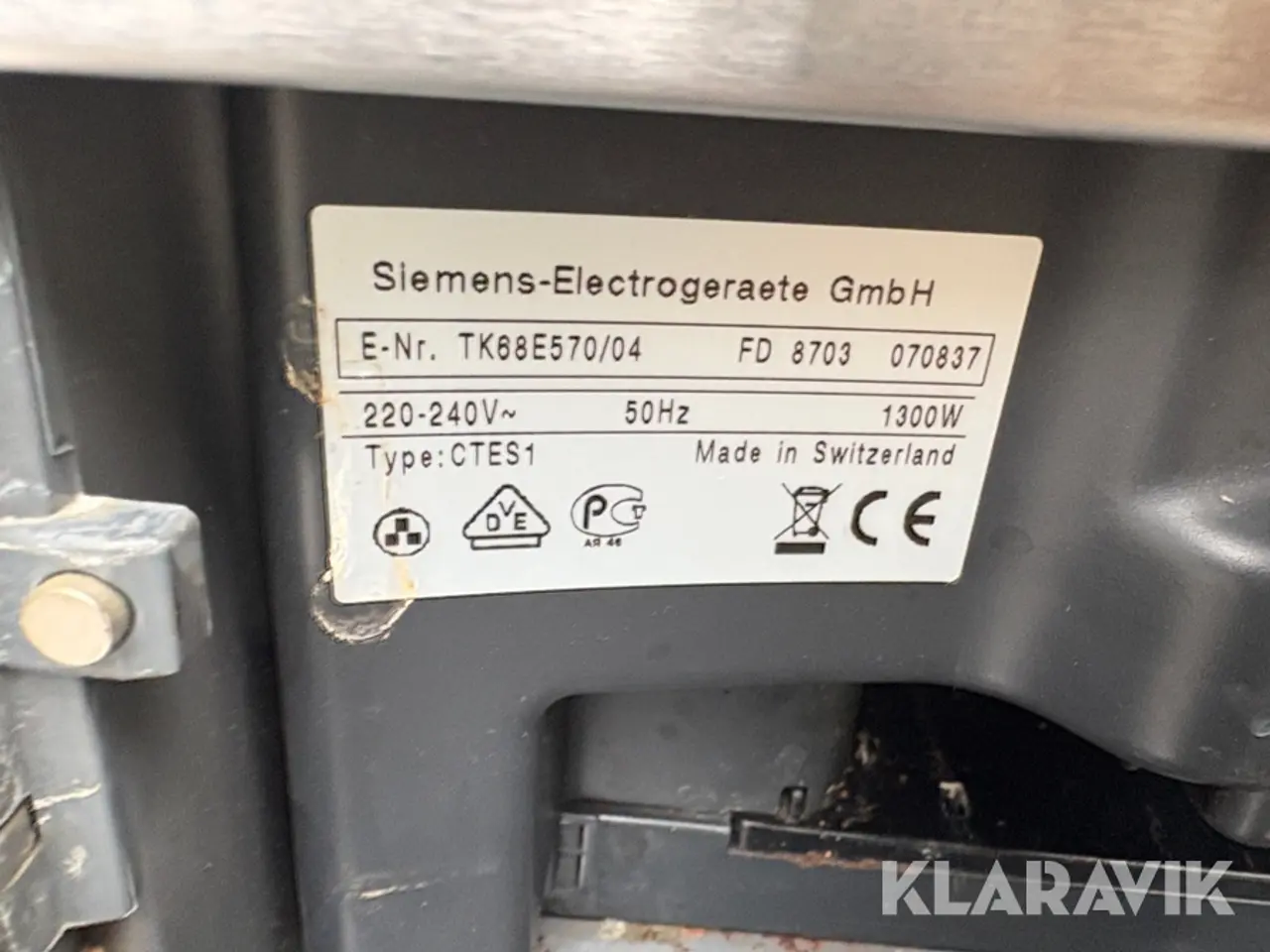 Billede 12 - Indbygningskaffemaskine Siemens TK68E570/04