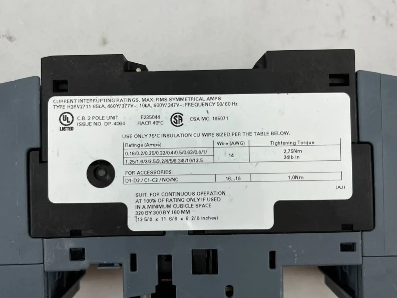 Billede 6 - Siemens SIRIUS 3RV2711-1DD10 Motor Protection 3.2A